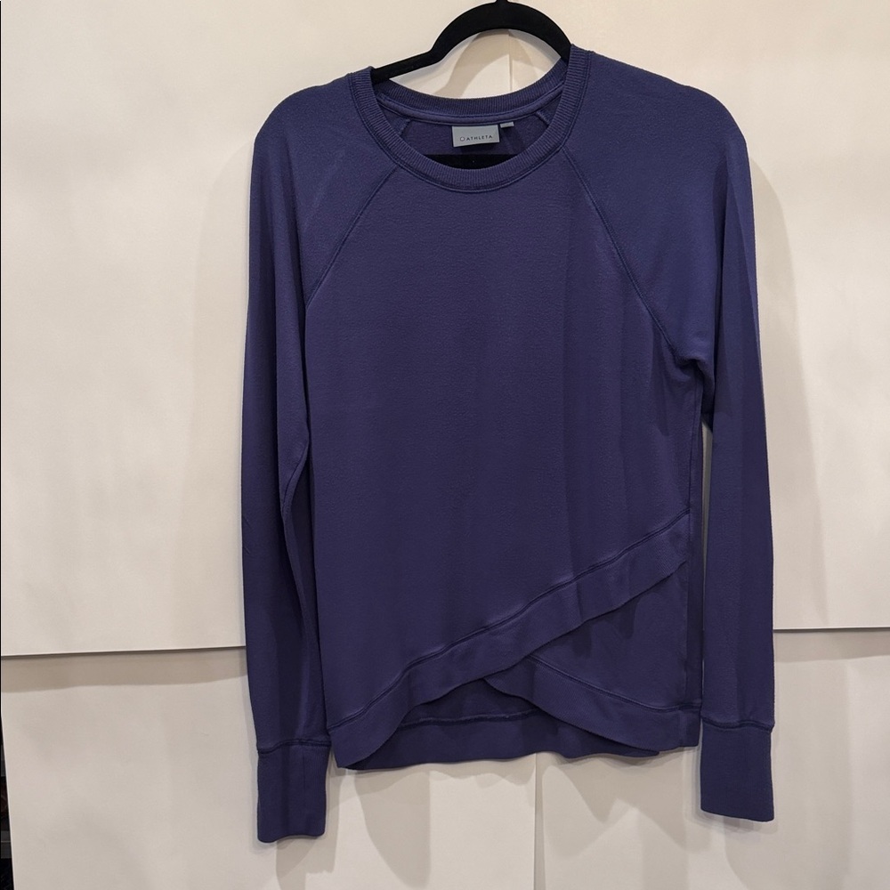 Athleta Cornflower blue Asymmetrical Sweatshirt